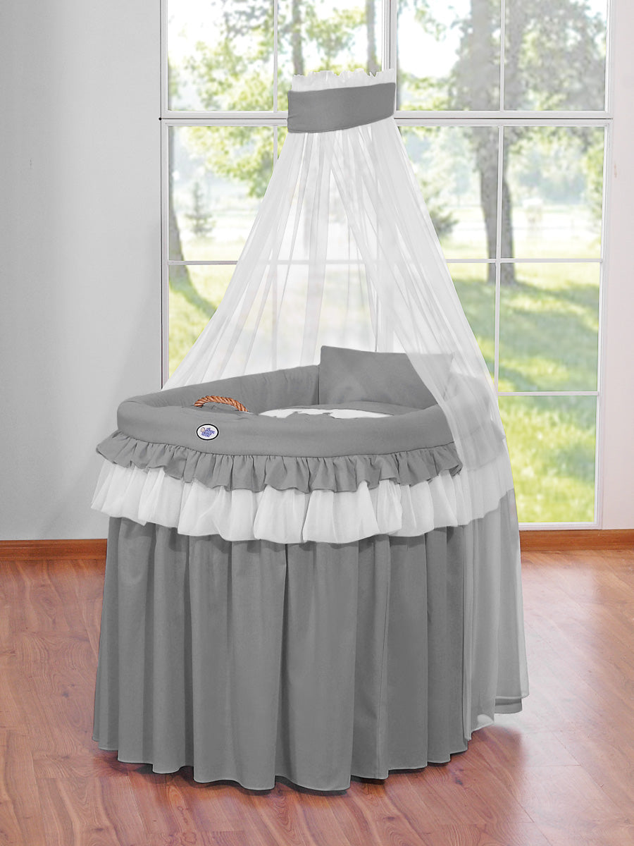 Moses Basket Wicker drape crib - Little Princess anthracite