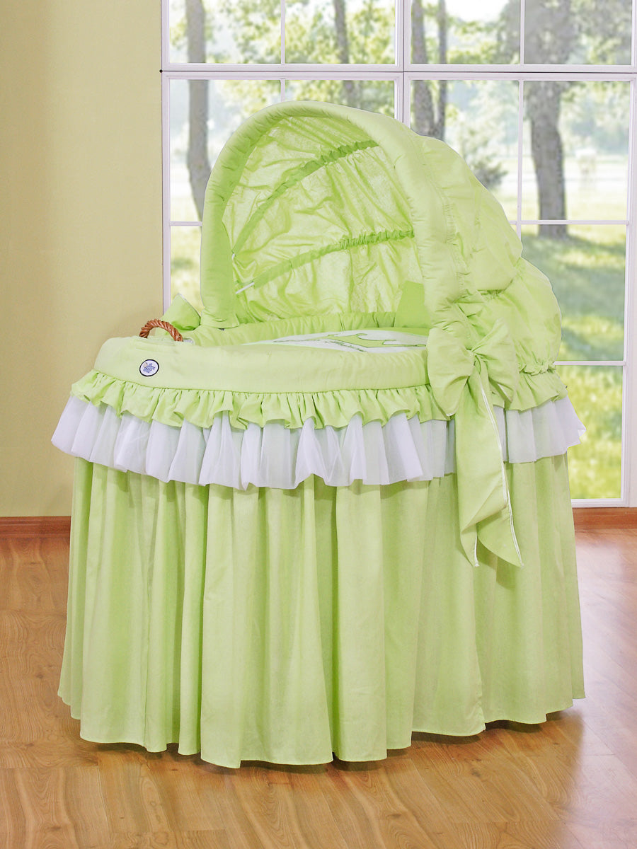 Moses Basket/Wicker hood crib- Little Princess green