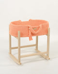 Moses basket BOHO cotton doll carrier with cradle - peach