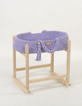 Moses basket BOHO cotton doll carrier with cradle - purple