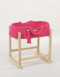 Moses basket BOHO cotton doll carrier with cradle - fuchsia