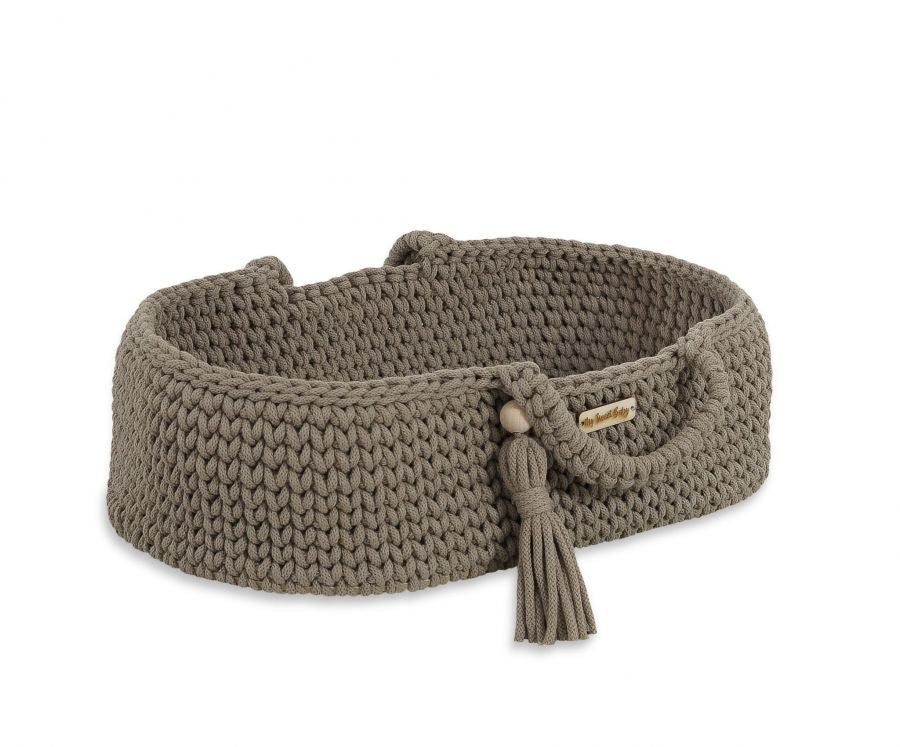 Moses basket BOHO cotton - doll carrier - mocca