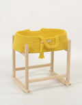 Moses basket BOHO cotton doll carrier with cradle - yellow