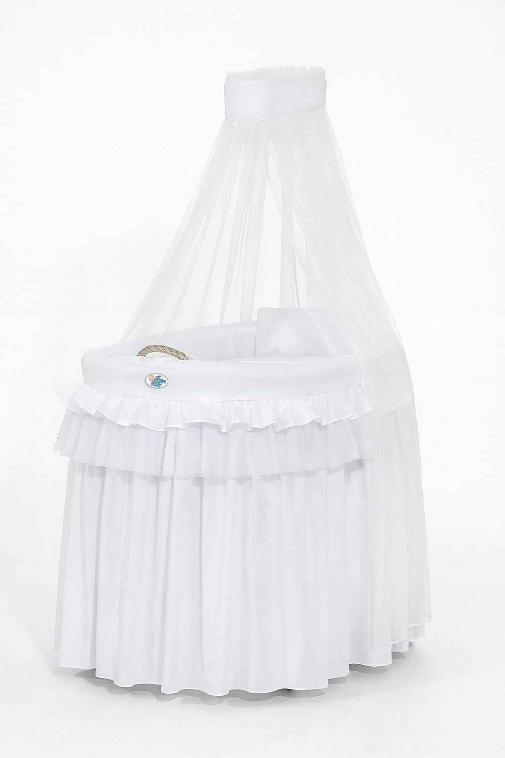 Moses Basket Wicker drape crib- Little Princess white