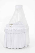 Moses Basket Wicker drape crib- Little Princess white