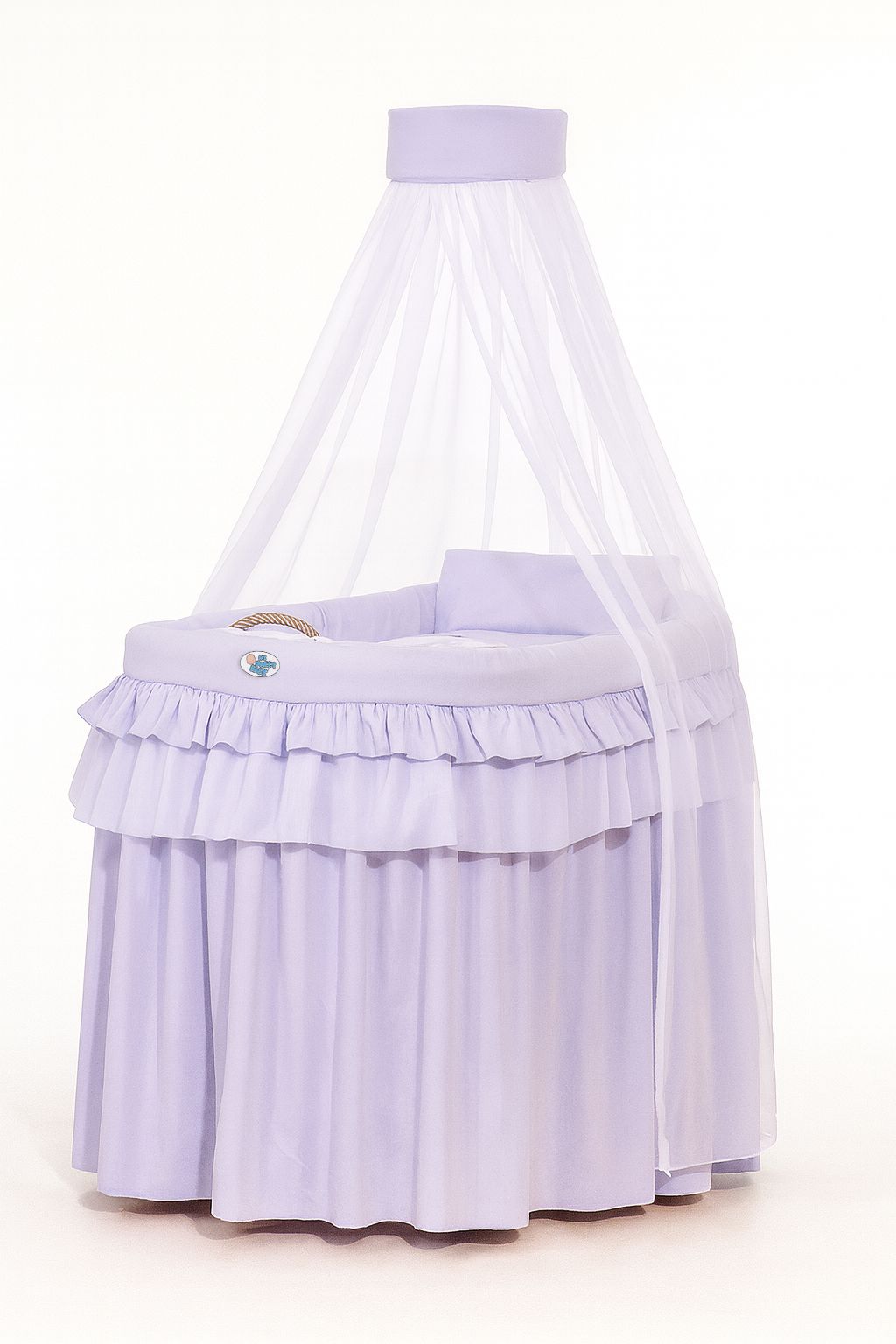 Moses Basket Wicker drape crib- Little Prince lilac