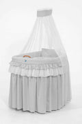 Moses Basket Wicker drape crib - Little Prince gray