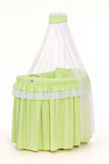 Moses Basket Wicker drape crib- Little Princess green