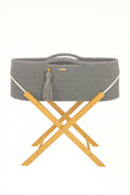 Moses basket BOHO Handmade with stand - dark gray
