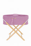 Moses basket BOHO Handmade with stand - lavender