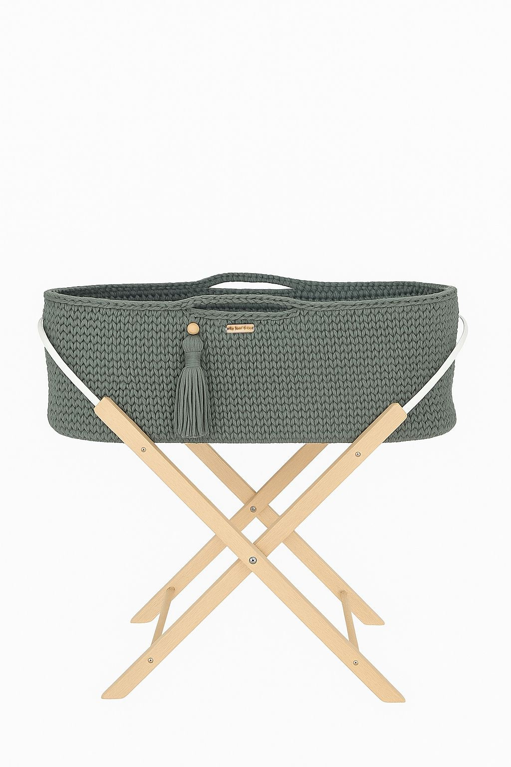 Moses basket BOHO Handmade with stand - laurel