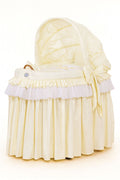 Moses Basket/Wicker hood crib- Little Prince Princess cream