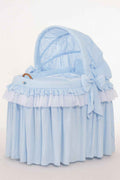 Moses Basket/Wicker hood crib - Little Prince blue