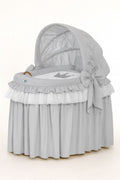 Moses Basket/Wicker hood crib- Little Prince/Princess gray