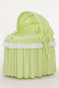 Moses Basket/Wicker hood crib- Little Princess green