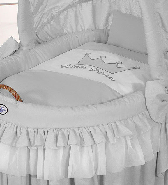 Moses Basket/Wicker hood crib- Little Princess gray