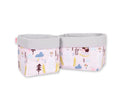 Set of 2 storage baskets - pink hedgehogs