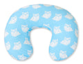 Breastfeeding Pillow Nursing Croissant Pillow, removable, Hands-Free Feeding - Owls blue