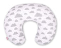 Breastfeeding Pillow Nursing Croissant Pillow, removable, Hands-Free Feeding - clouds gray