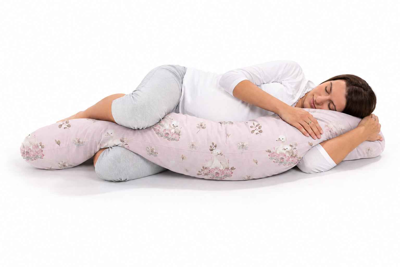 Pregnancy pillow- Longer, removable pillowcase -  Little Swans