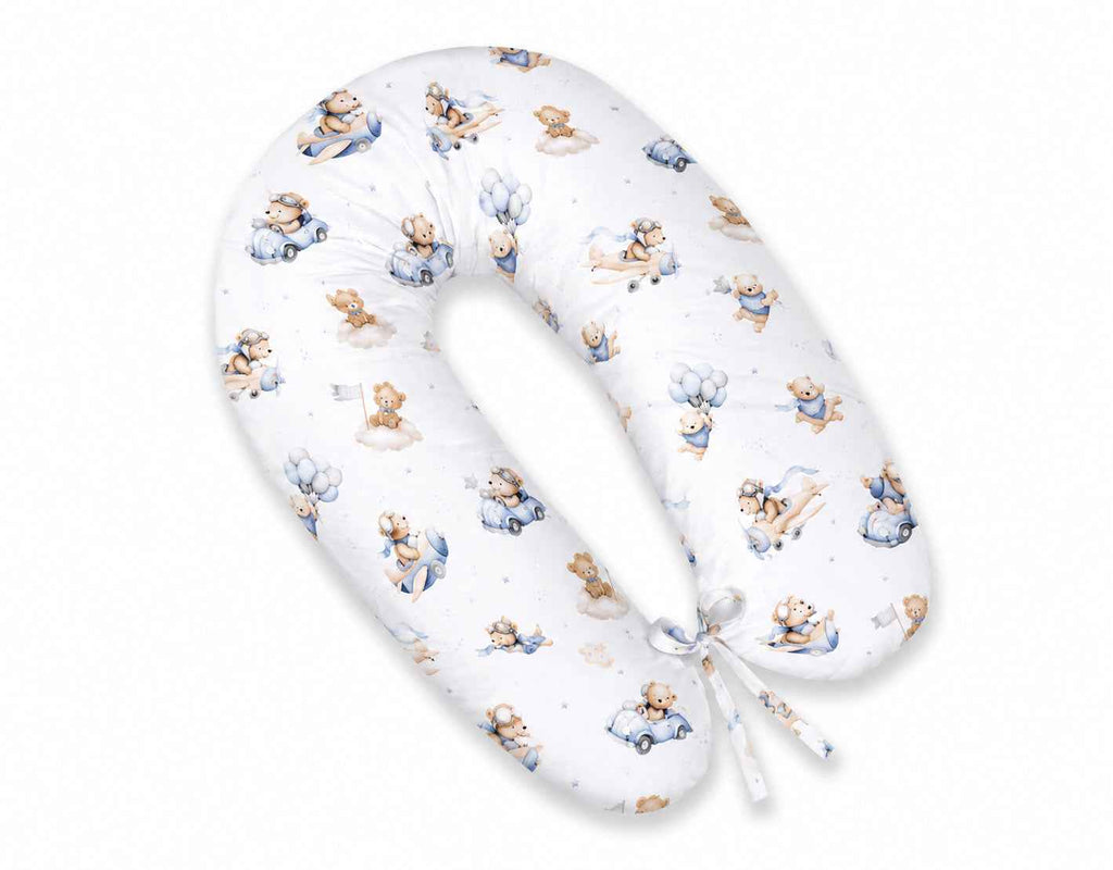 Pregnancy pillow- Longer, removable pillowcase - Blue Sky Bears