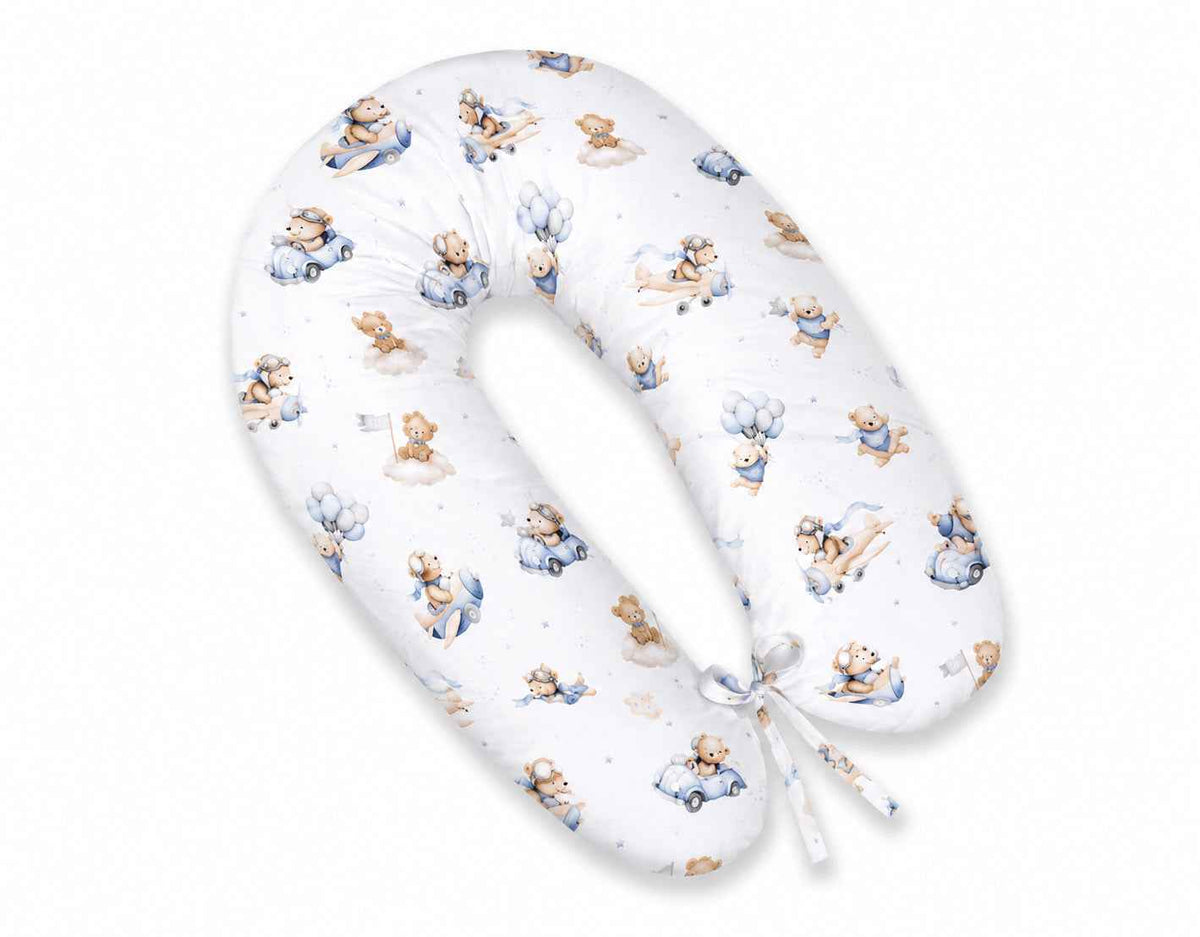 Pregnancy pillow- Longer, removable pillowcase - Blue Sky Bears