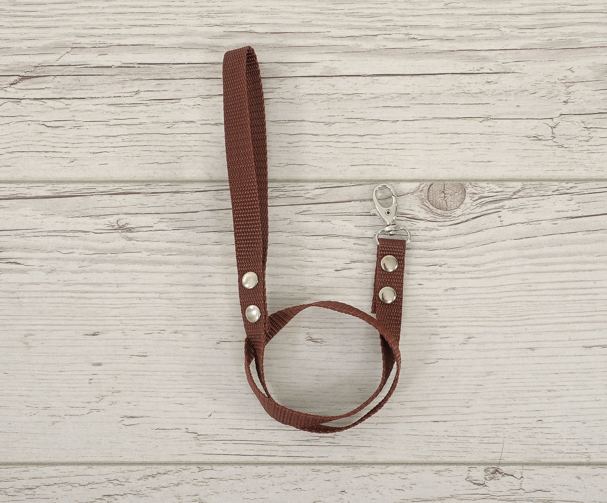 Tether for hobby horse made of webbing tape - braun