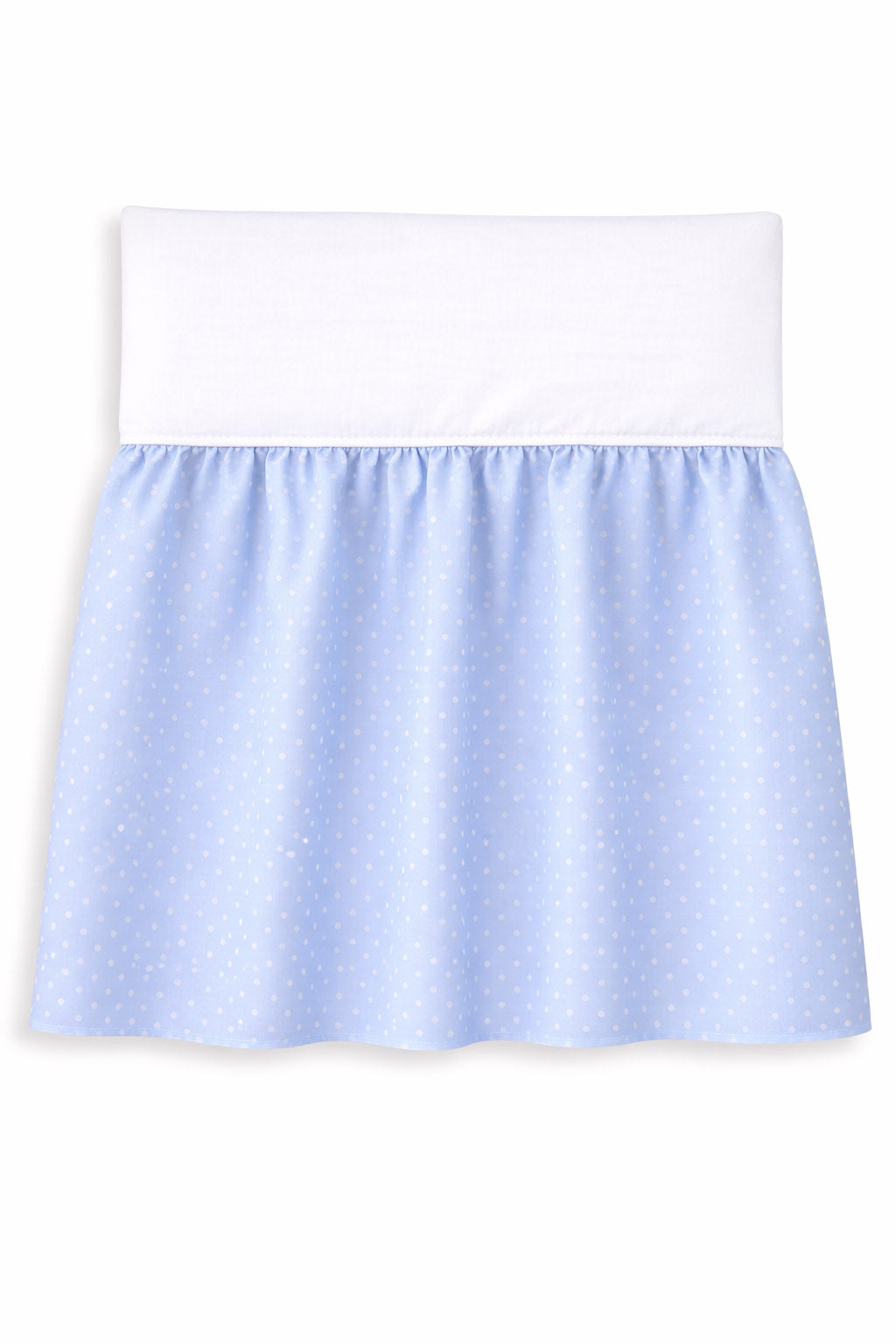 Dust Ruffle Crib - Bed Skirt - Masking flounce 120x60cm - white dots on blue
