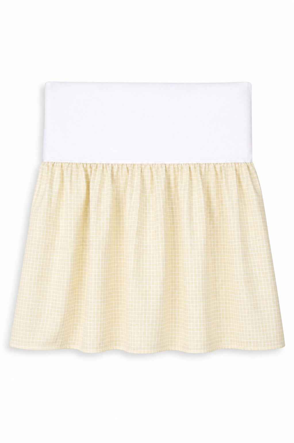 Dust Ruffle Crib - Bed Skirt - Masking flounce 120x60cm - cream-coloured check