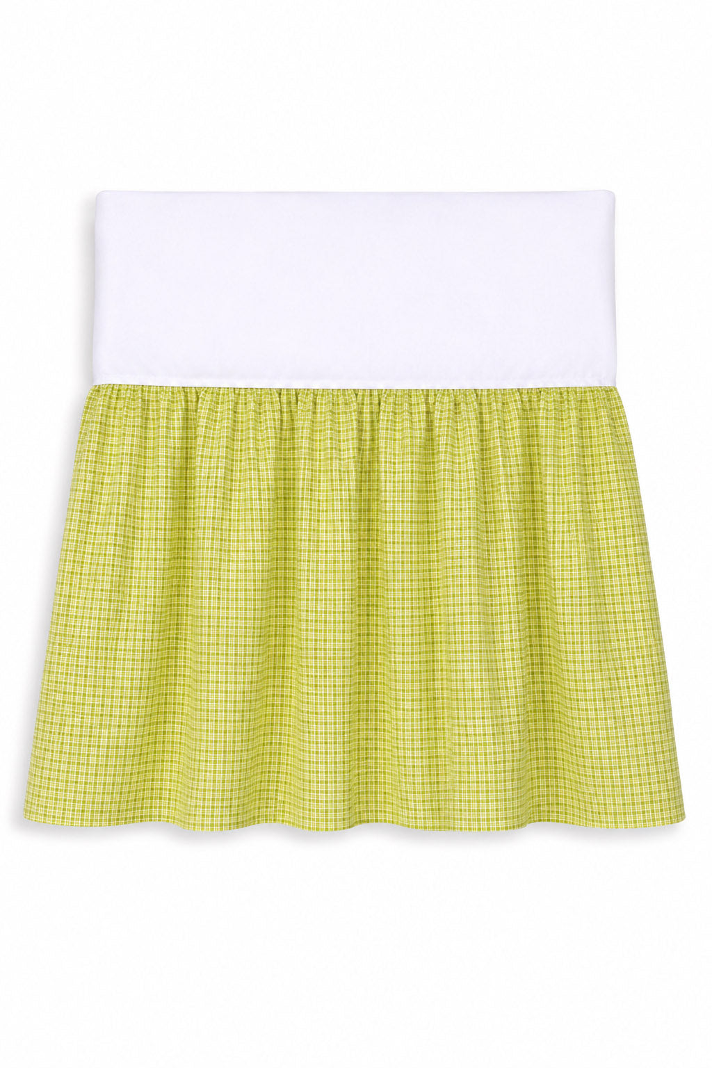 Dust Ruffle Crib - Bed Skirt - Masking flounce 120x60cm - green checkered