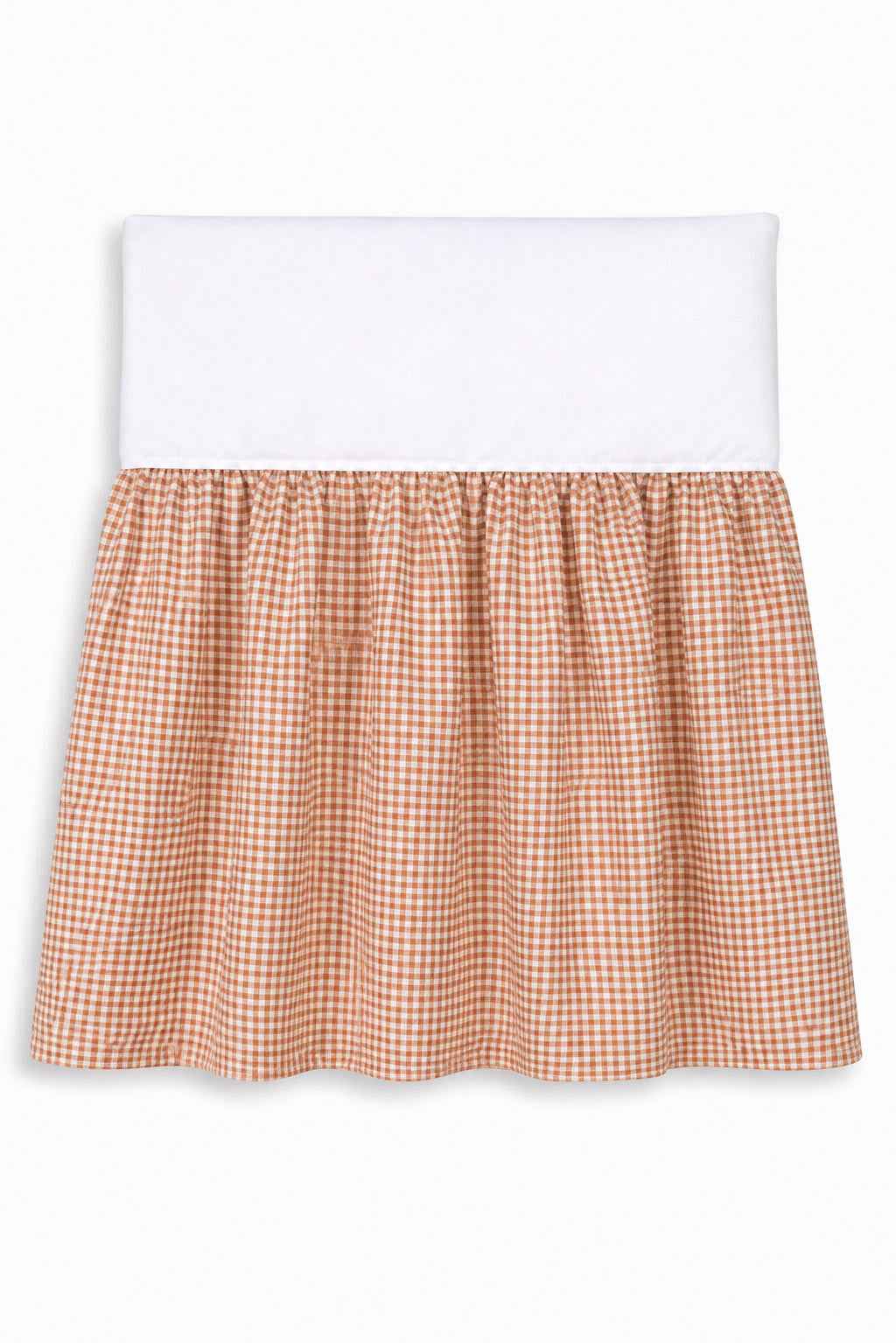 Dust Ruffle Crib - Bed Skirt - Masking flounce 120x60cm - brown checkered