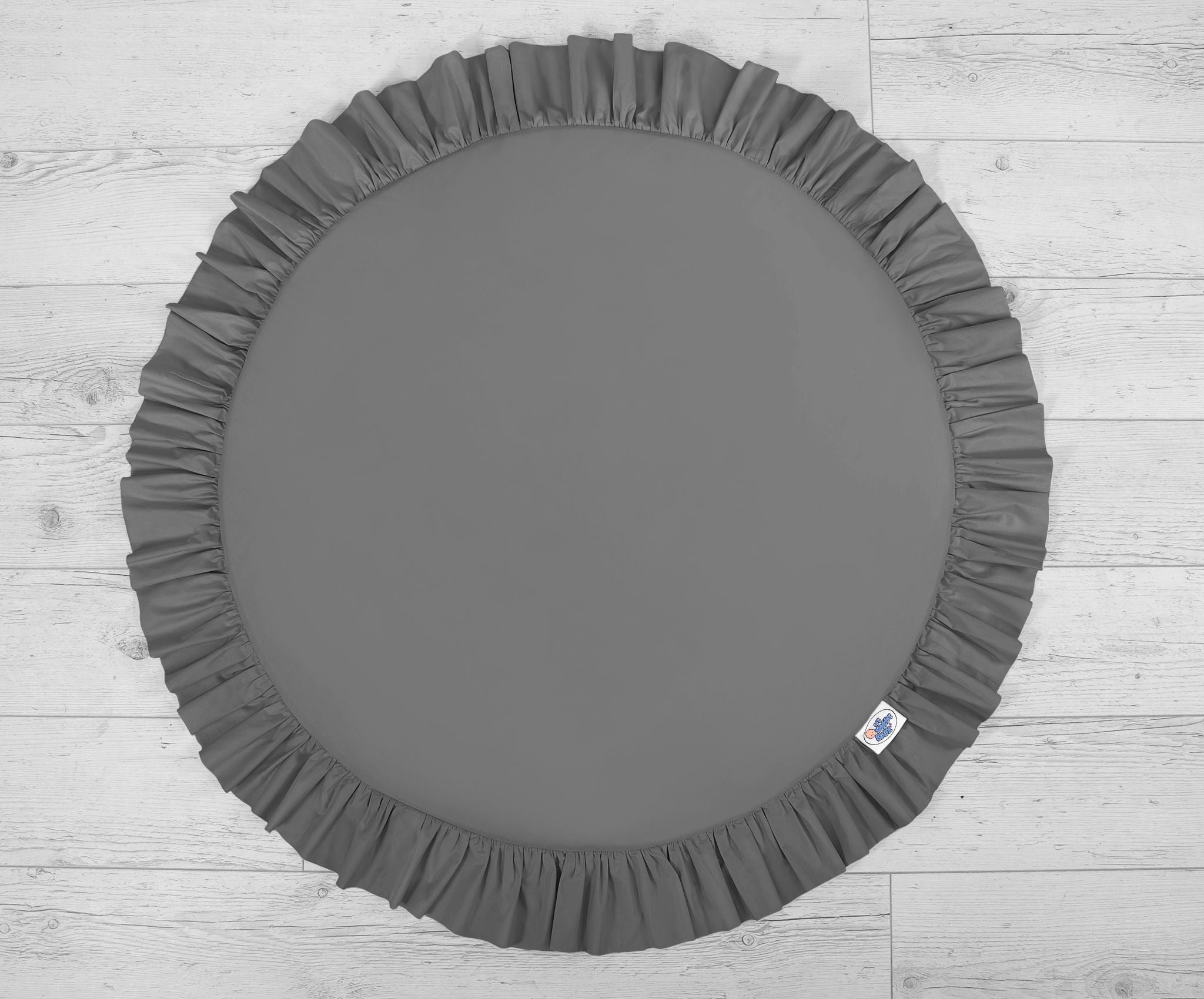Set: Hanging baldachin for children's room cotton + Floor play mat + pillows - anthracite