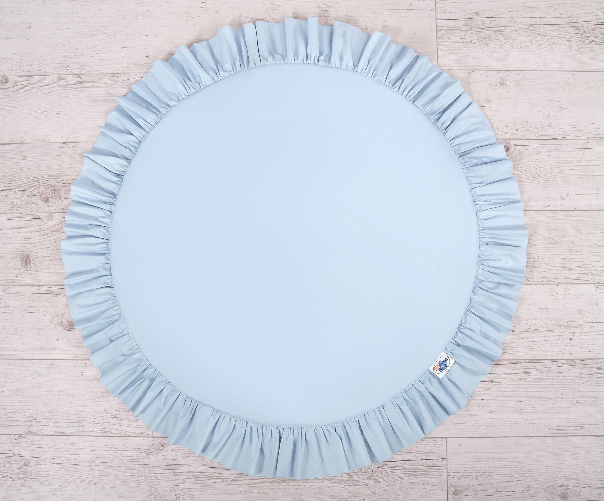 Set: Hanging baldachin for children's room cotton + Floor play mat + pillows - blue