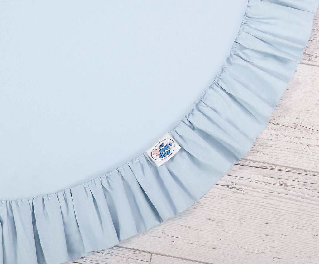 Set: Hanging baldachin for children's room cotton + Floor play mat + pillows - blue