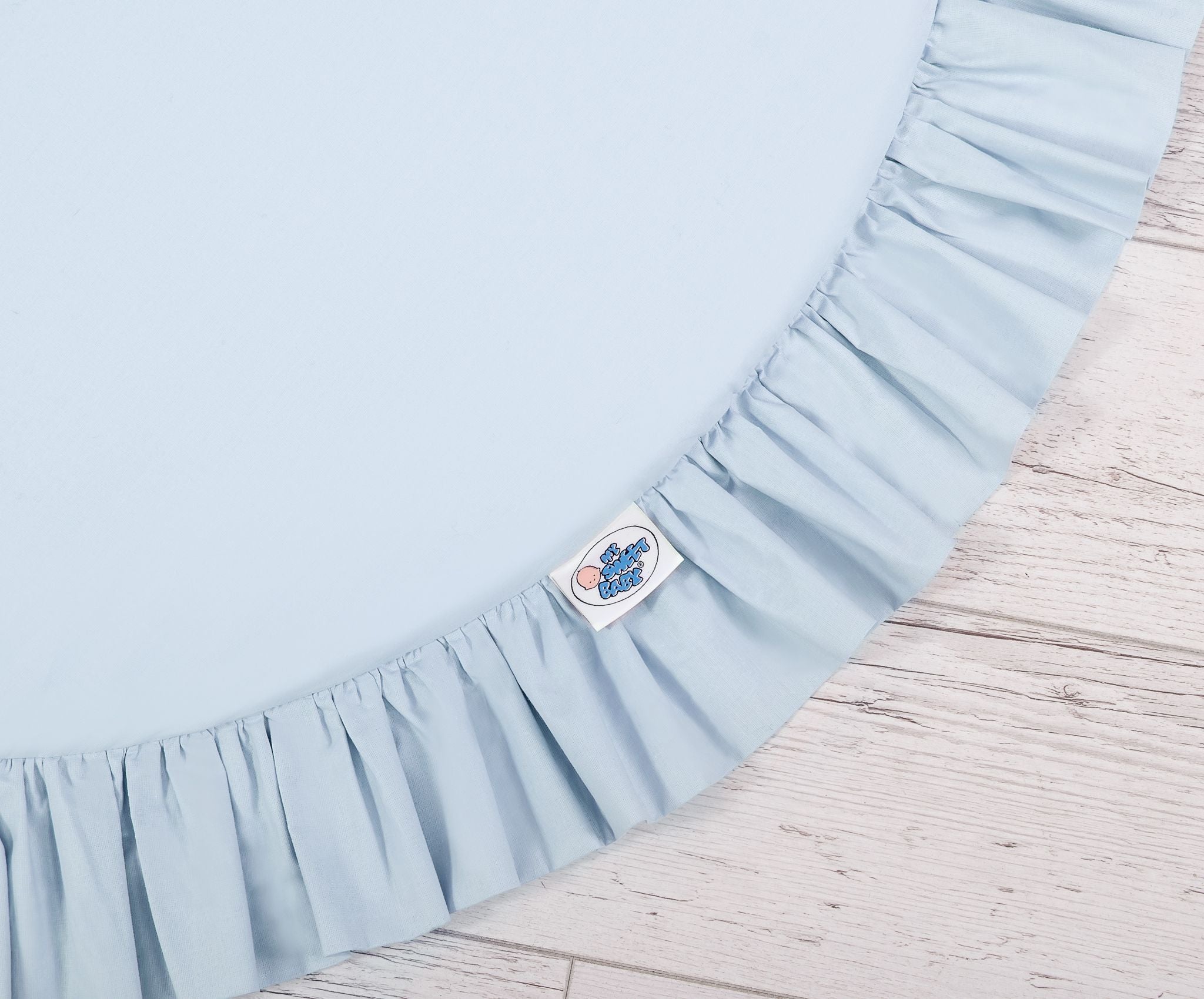 Set: Hanging baldachin for children's room cotton + Floor play mat + pillows - blue