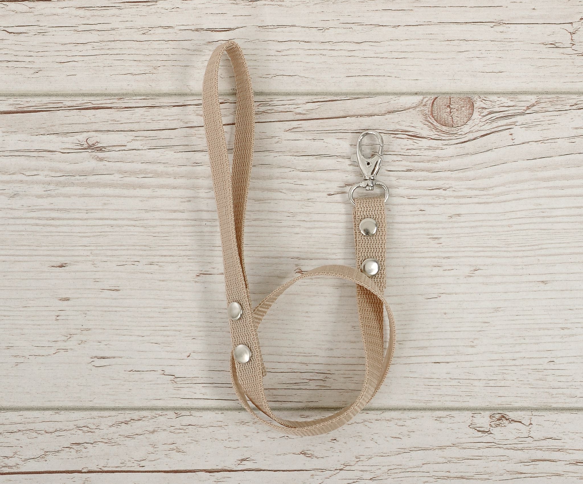Tether for hobby horse made of webbing tape - beige