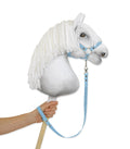 Tether for hobby horse made of webbing tape - light blue