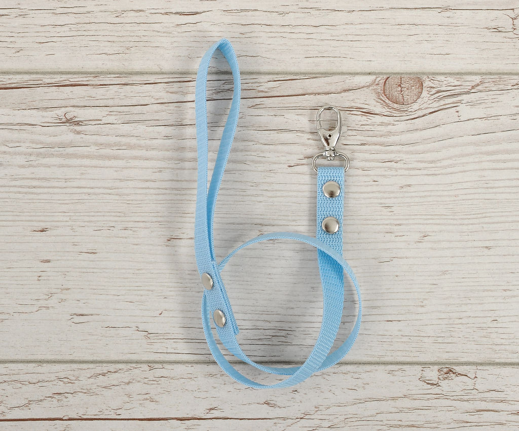 Tether for hobby horse made of webbing tape - light blue