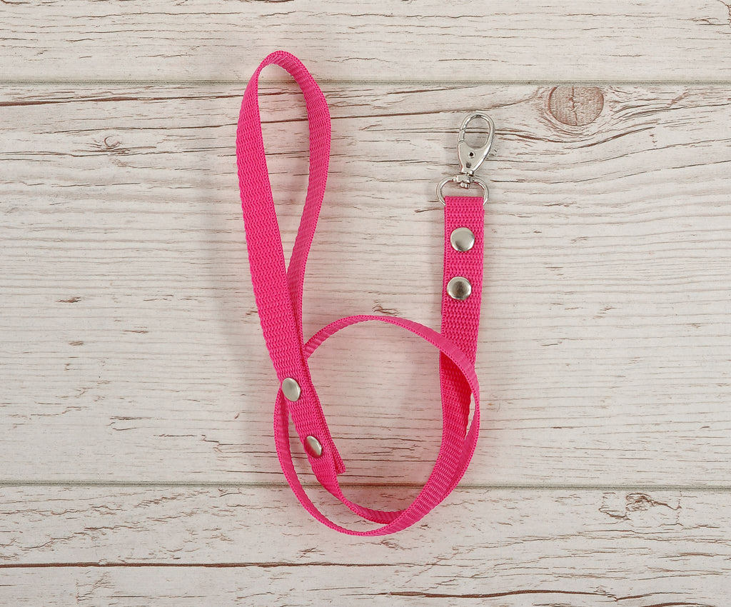 Tether for hobby horse made of webbing tape - dark pink