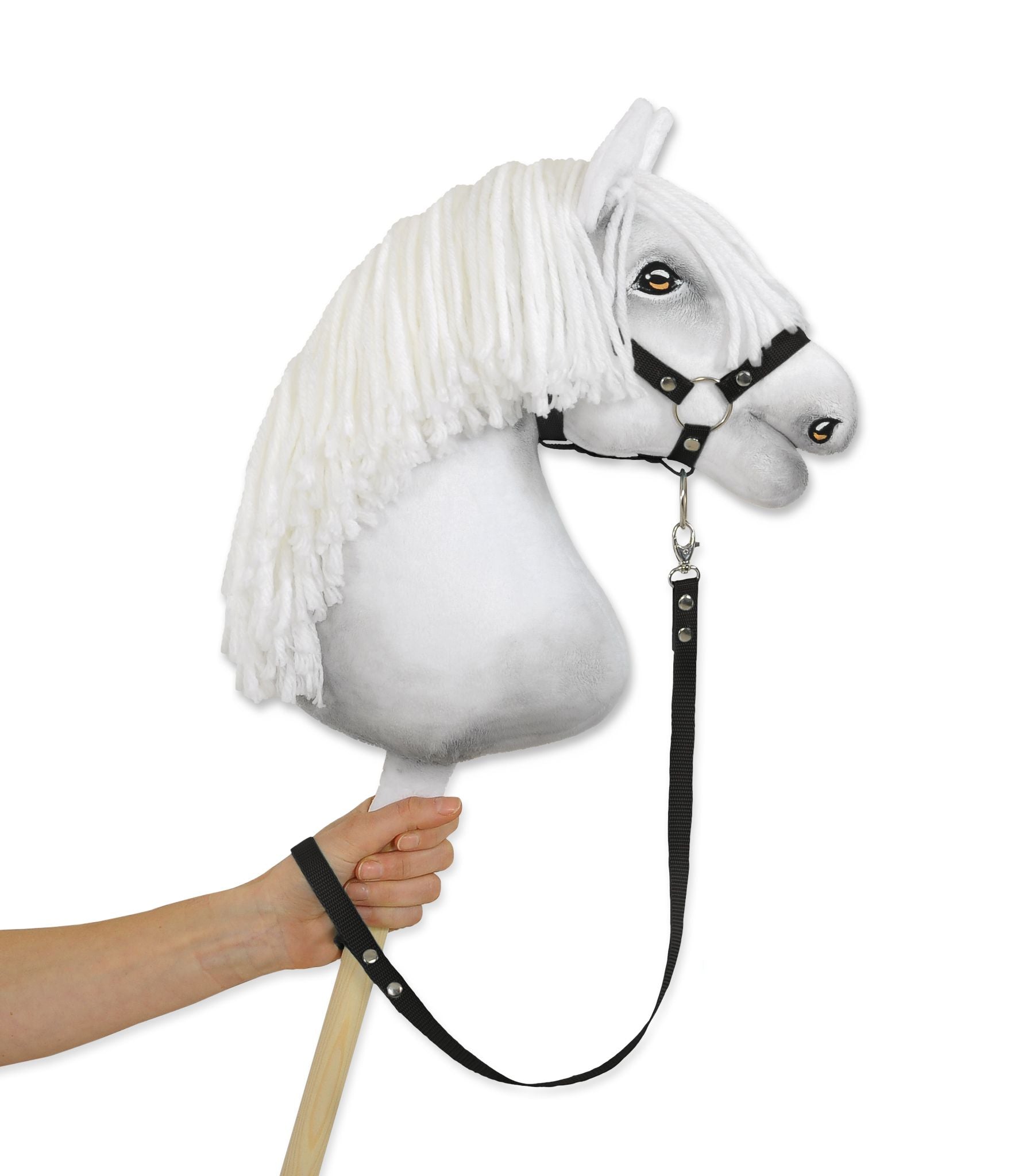 Tether for hobby horse made of webbing tape - black