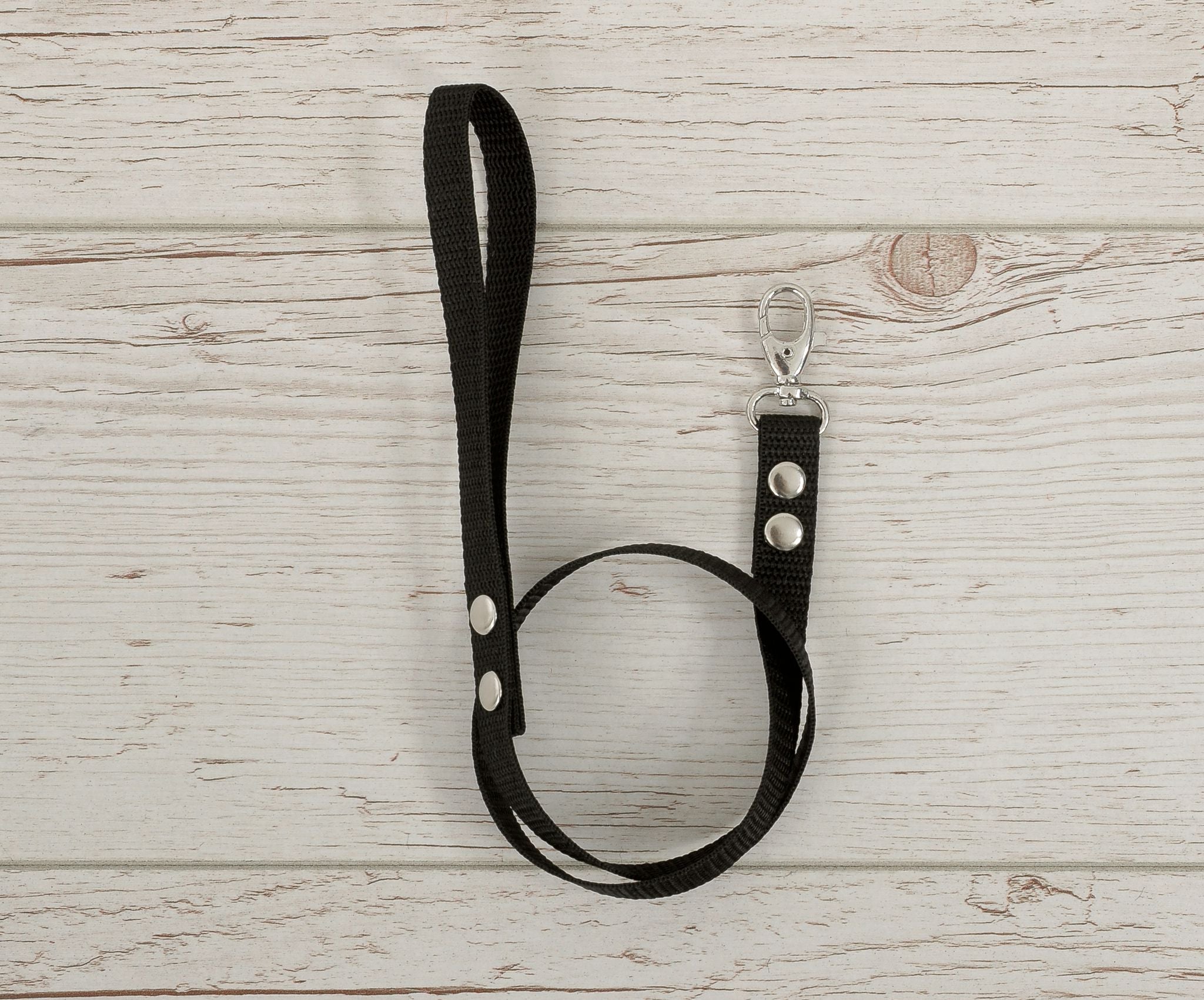 Tether for hobby horse made of webbing tape - black