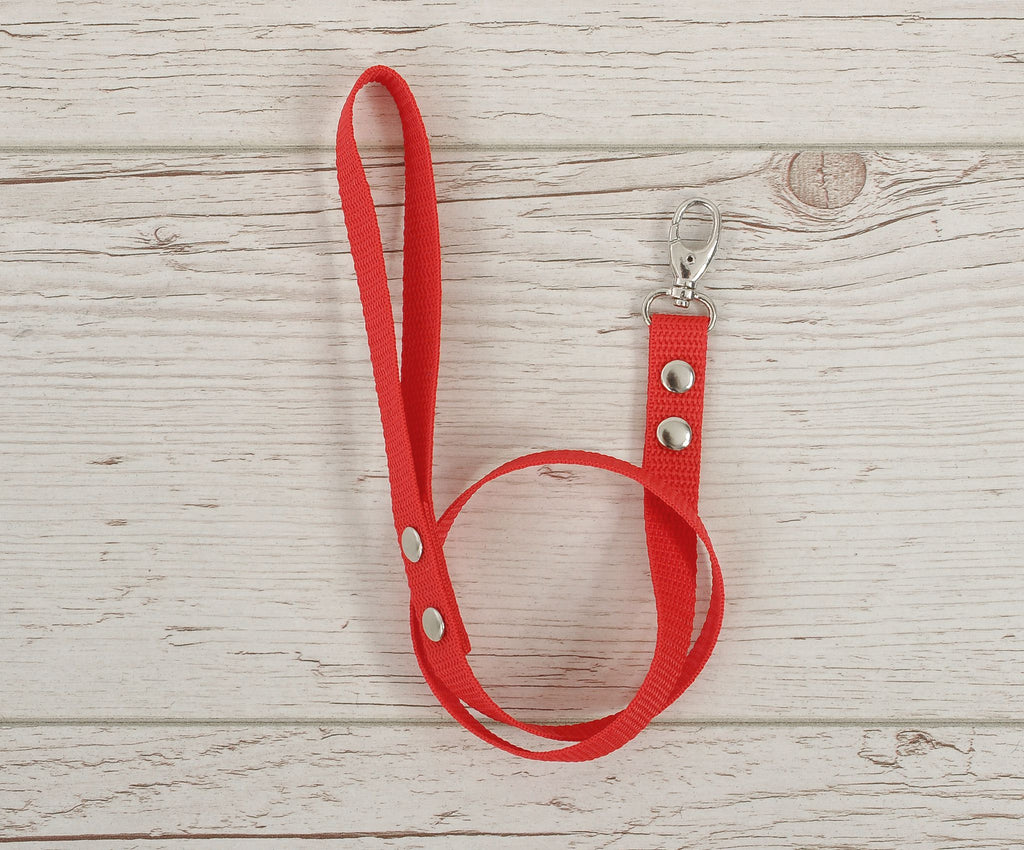 Tether for hobby horse made of webbing tape - red