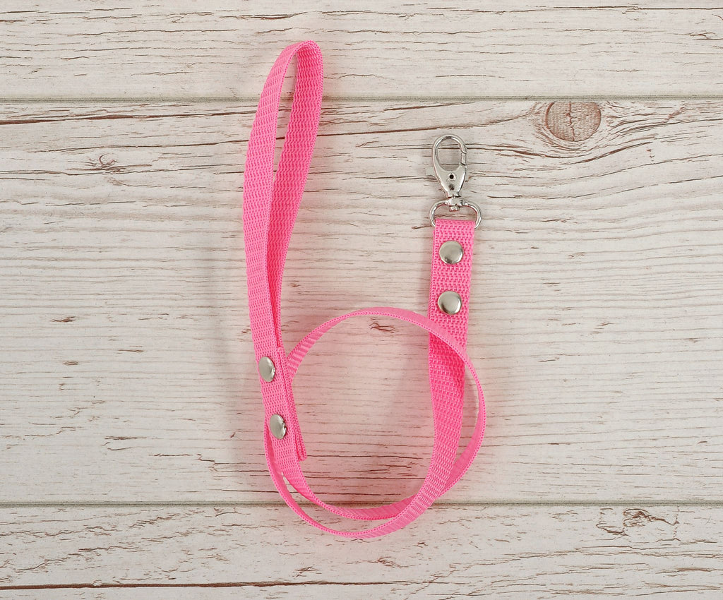 Tether for hobby horse made of webbing tape - pink