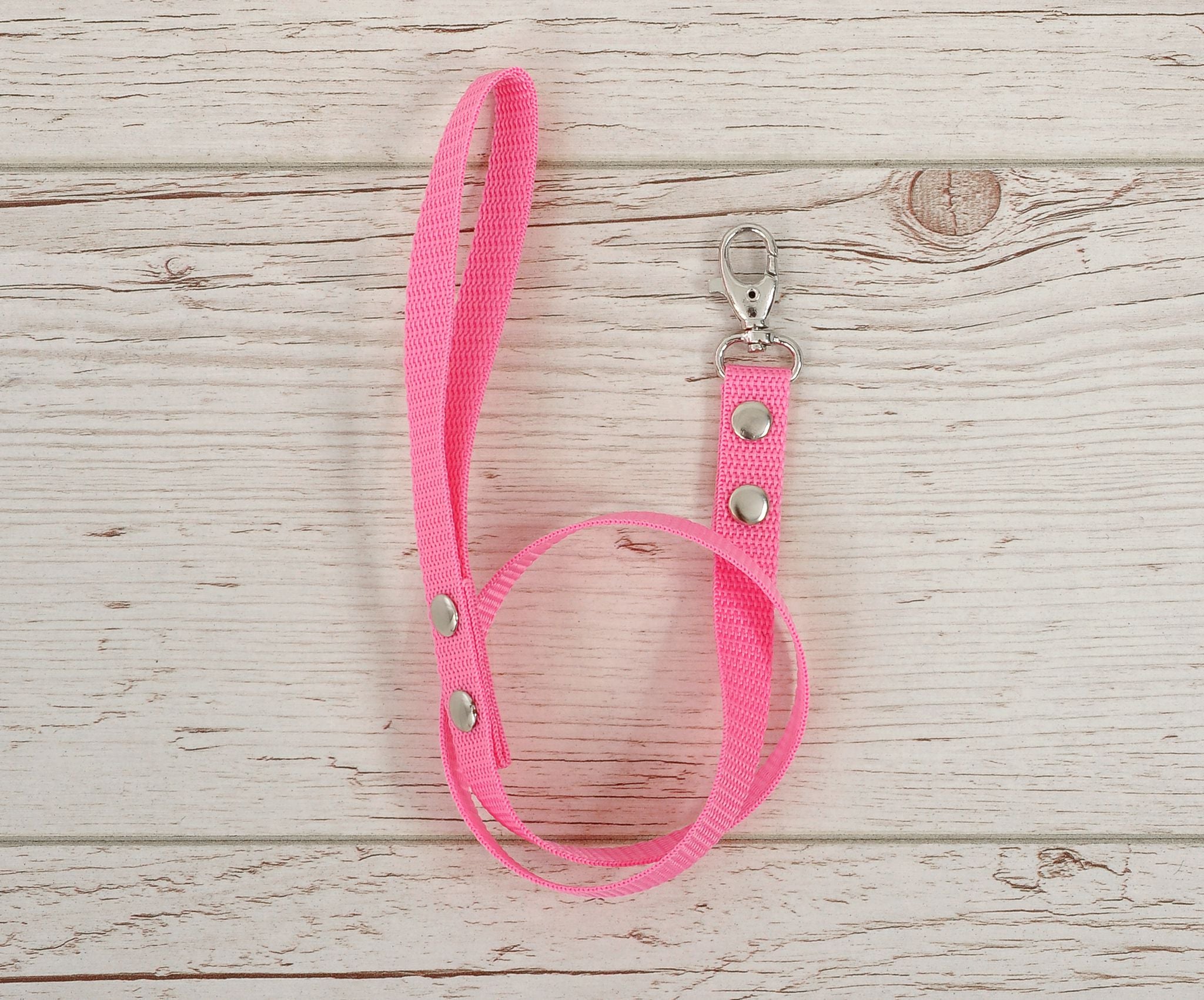 Tether for hobby horse made of webbing tape - pink