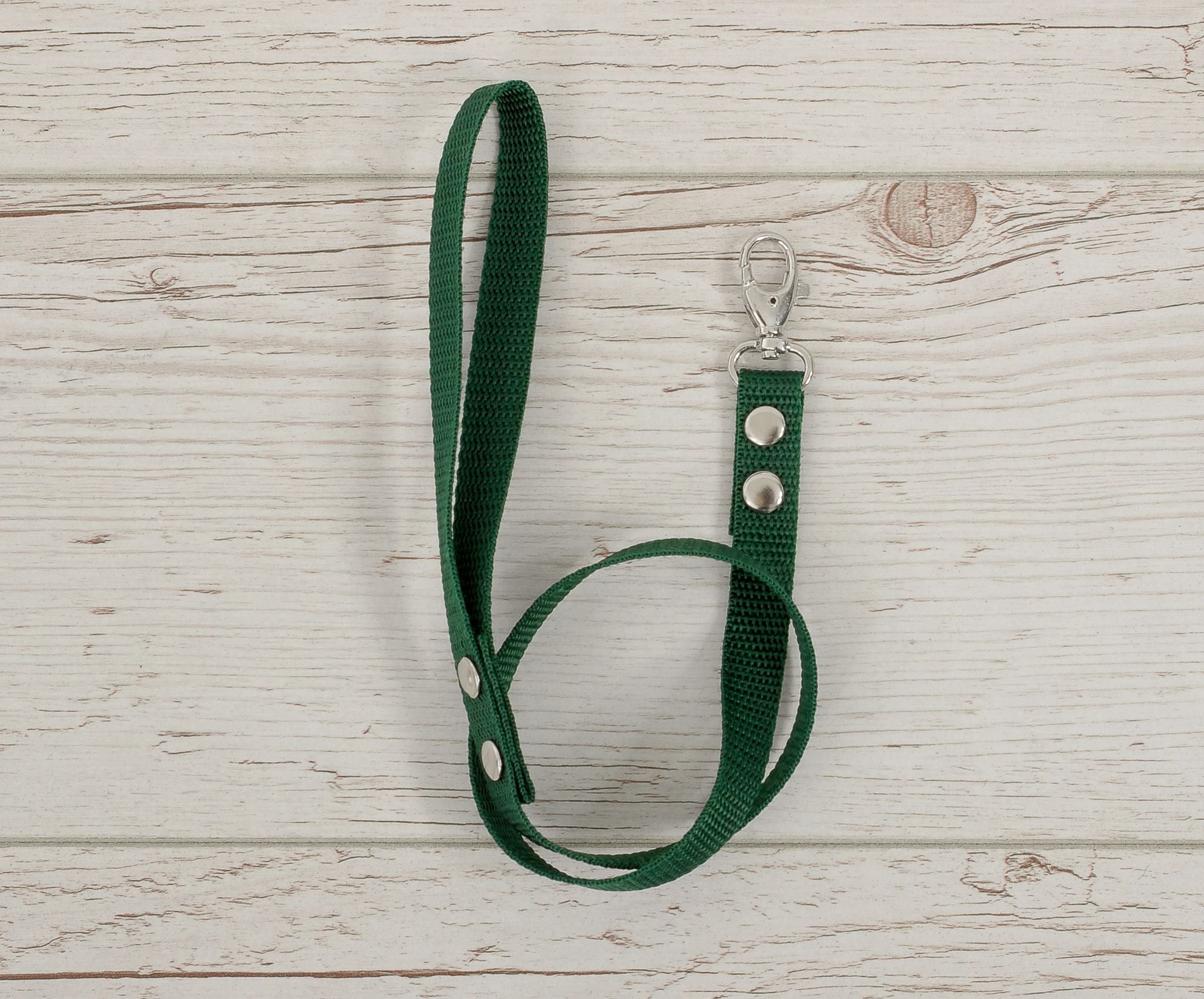 Tether for hobby horse made of webbing tape - bottle green