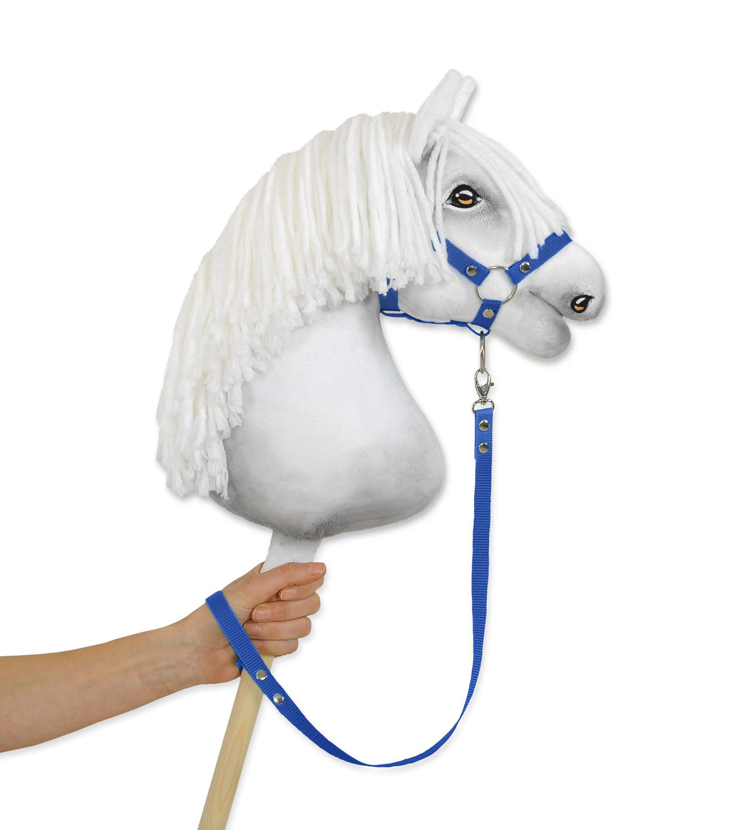 Tether for hobby horse made of webbing tape - blue