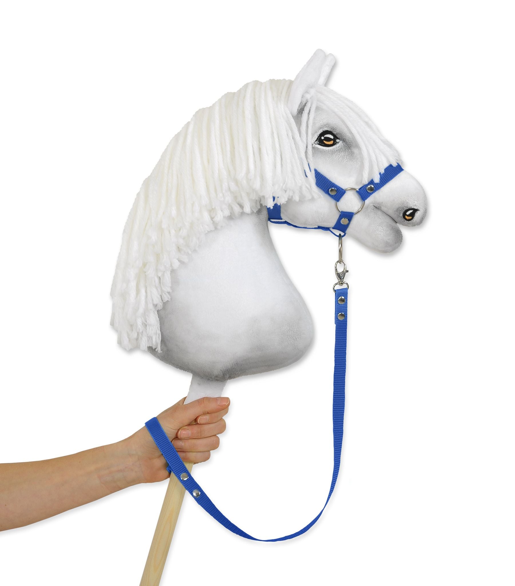 Tether for hobby horse made of webbing tape - blue