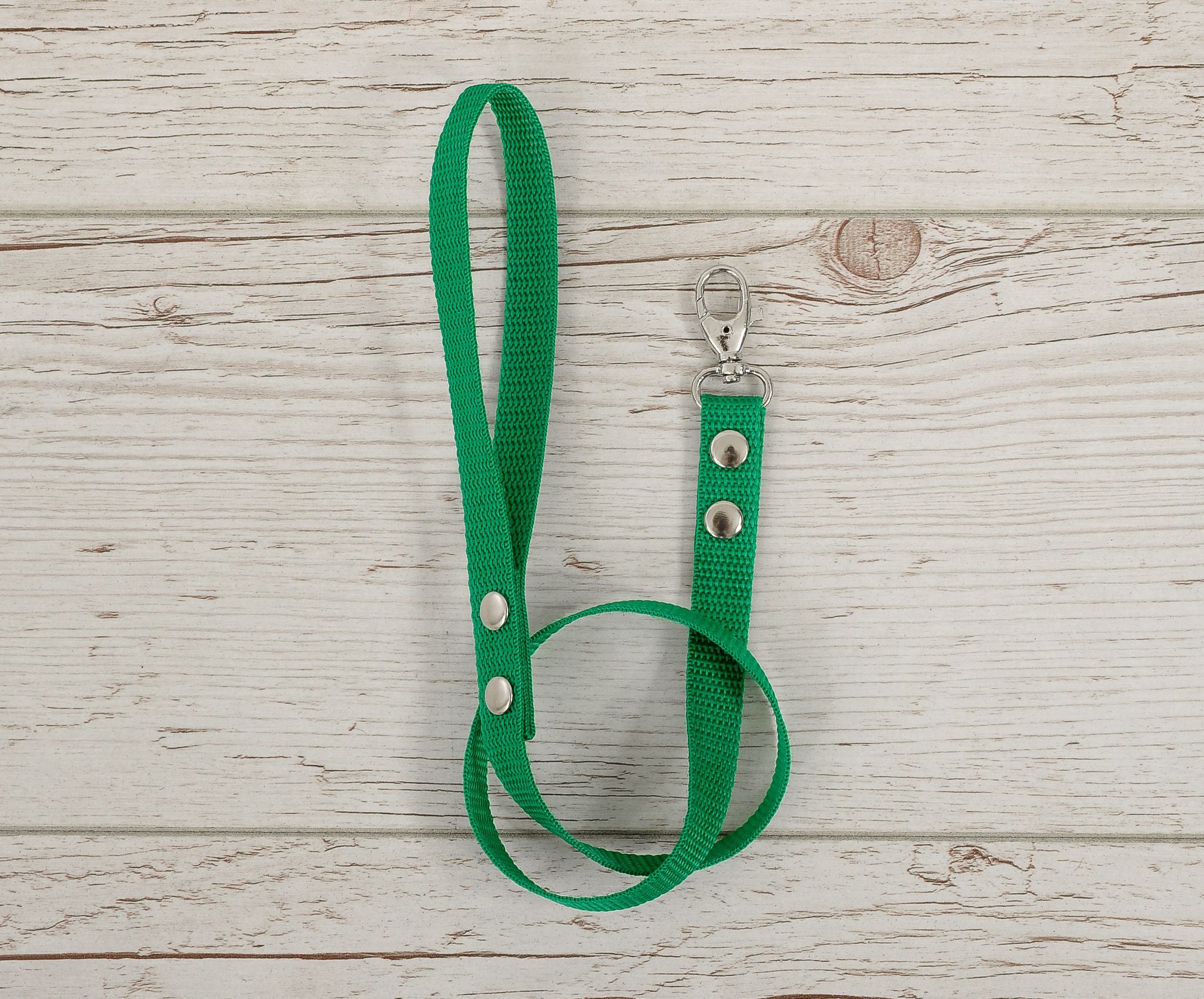 Tether for hobby horse made of webbing tape - green