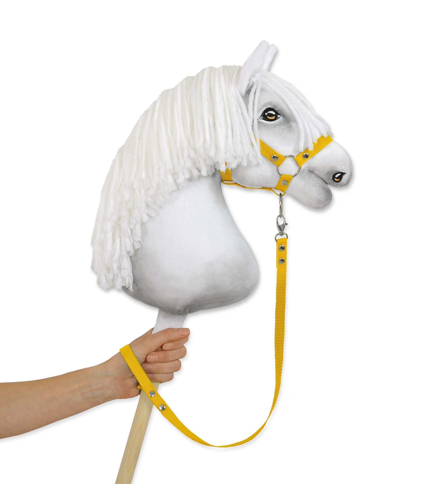 Tether for hobby horse made of webbing tape - yellow