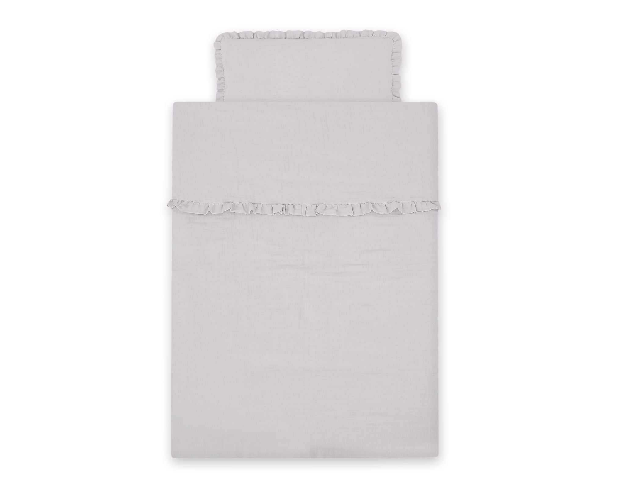 Bedding set MUSLIN 2-pcs with frill 90x120 – gray